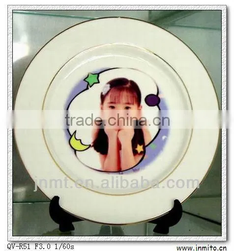 10 Inches Dia.Ceramic golden edge Sublimation plate