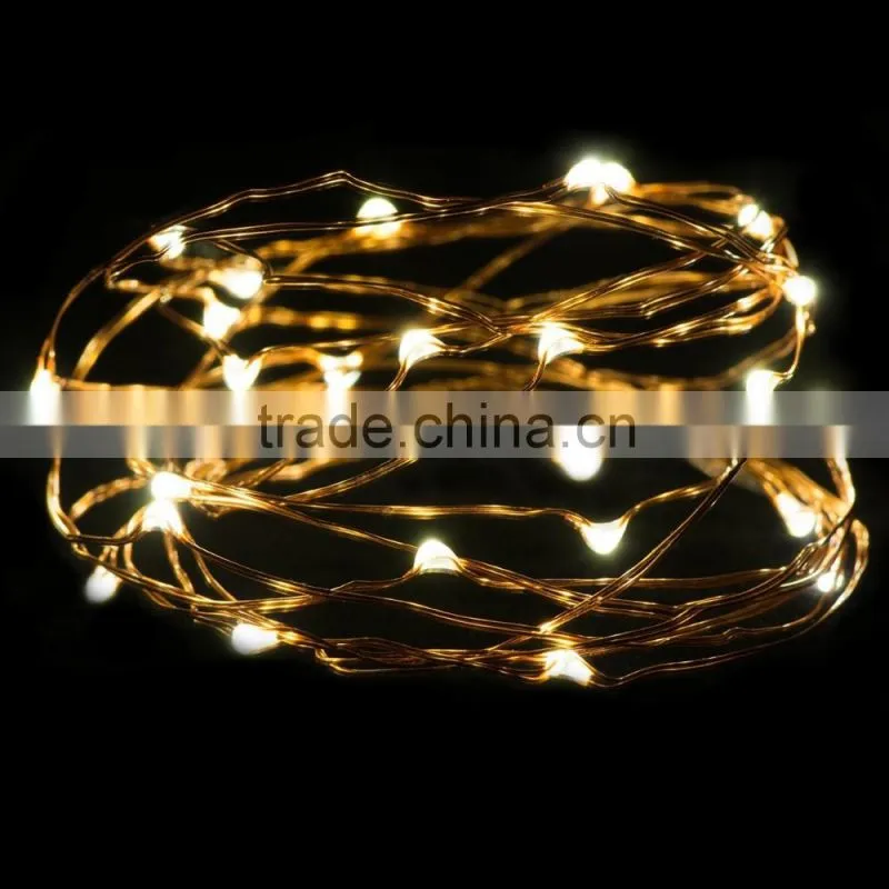 2016 hot sale 6V 30m led beads christmas holiday led decoration cooper wire string