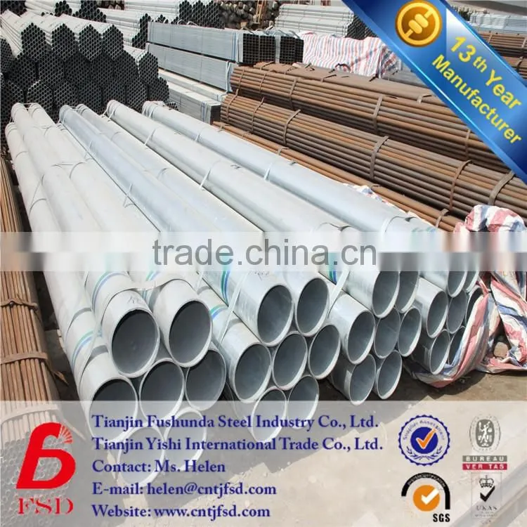 *Top quality ERW pipe Hot dipped Galvanized Steel Pipe