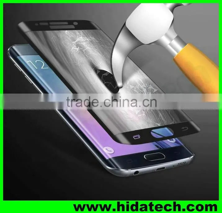 Best selling ultra thin full cover curved 3d tempered glass screen protector for Samsung S6 edge G925I