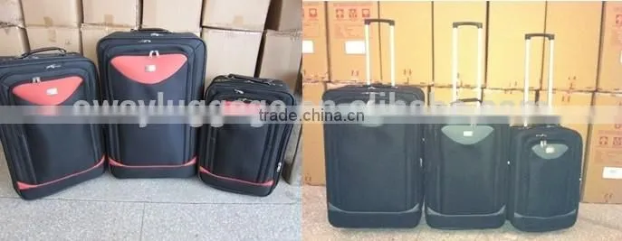 stock 3pcs wheeled trolley luggage set closeout 3pcs wheeled travel bag