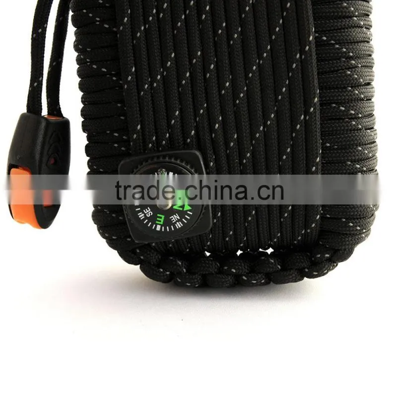 Paracord Emergency Outdoor Survival Kit with Carabiner