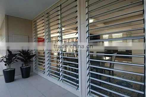 Modern glass jalousie windows in aluminium frame