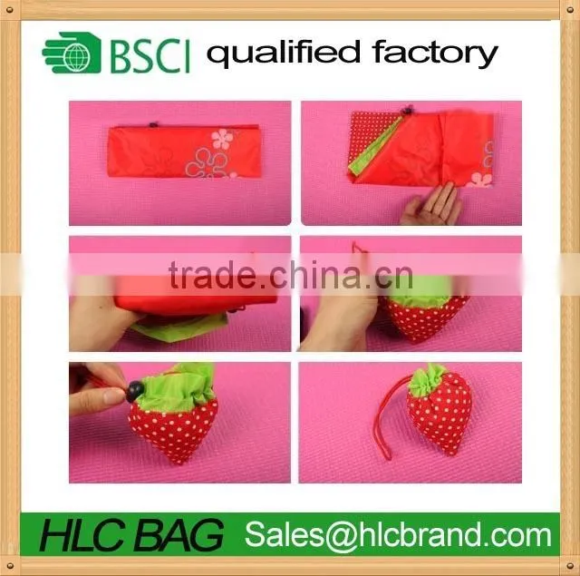 Strawberry Shopping Bag Foldable Polyester reusable bag HL-PB005
