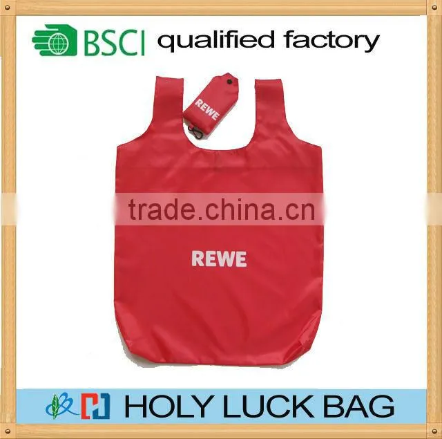 Holy Luck 2015 new wholesale foldable reusable shopping bag with hook bag
