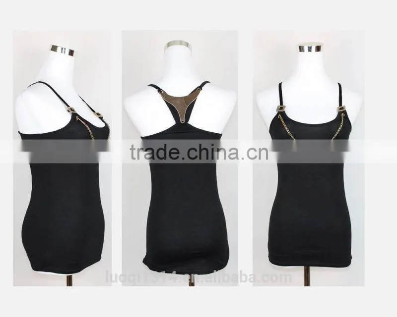 Custom Wholesale Women LQ41WC06003 Stringer Cotton Spandex Print Tank Top