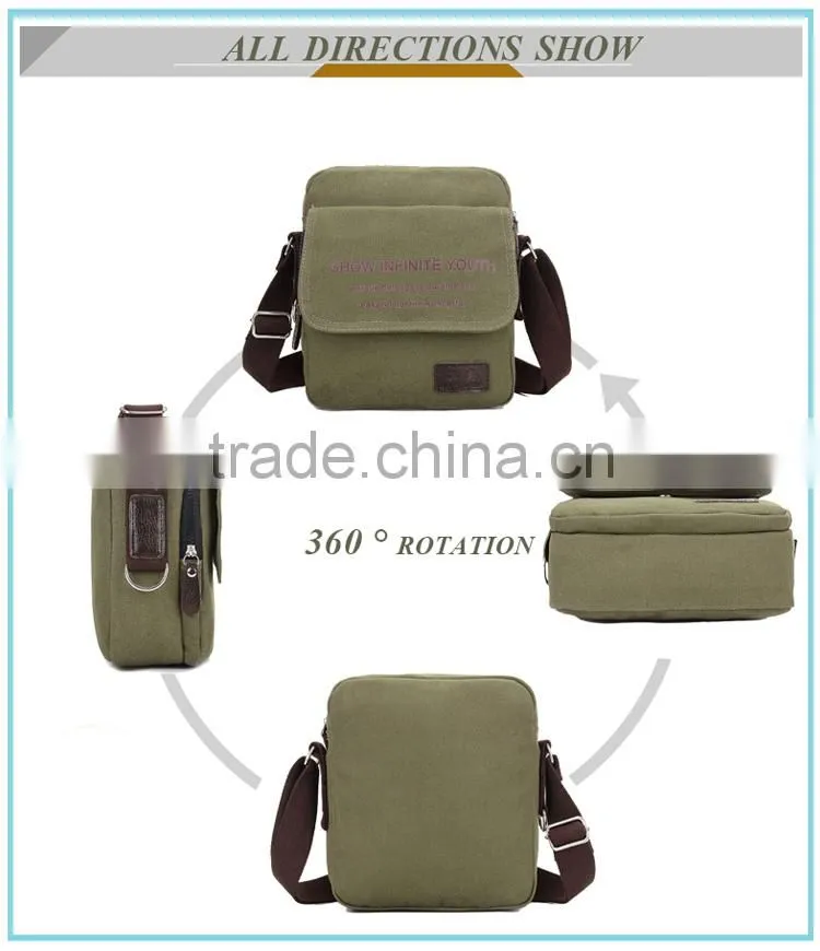 wholesale Canvas messenger bag factory price sale for teens messenger bag