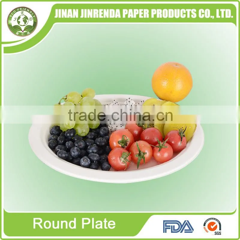 Disposable tableware bio-degradable paper or sugarcane 9" Round Plates