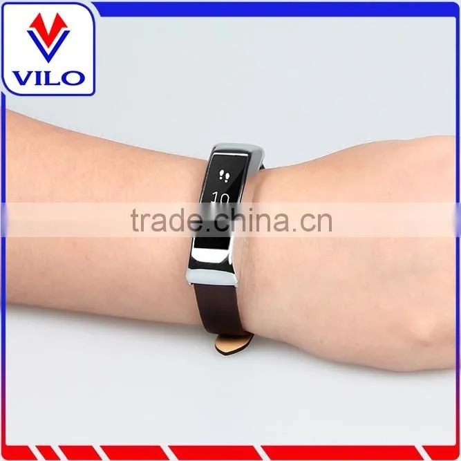 2016 Genuine leather replacement band for Fitbit Alta with metal frame