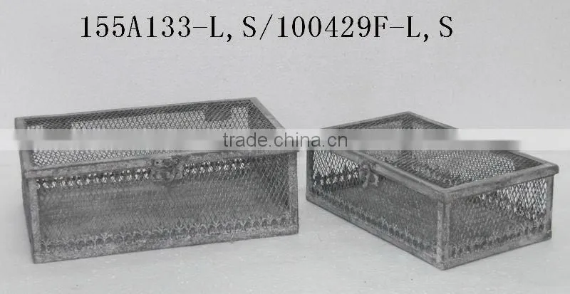 Rectangular handmade industrial storage box