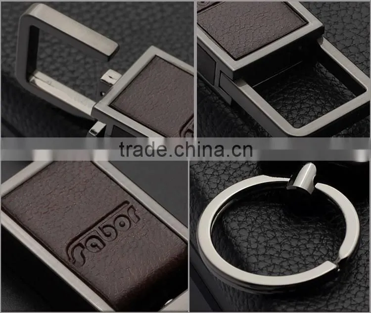 Rotating Hook Metal Leather Car Key Chain