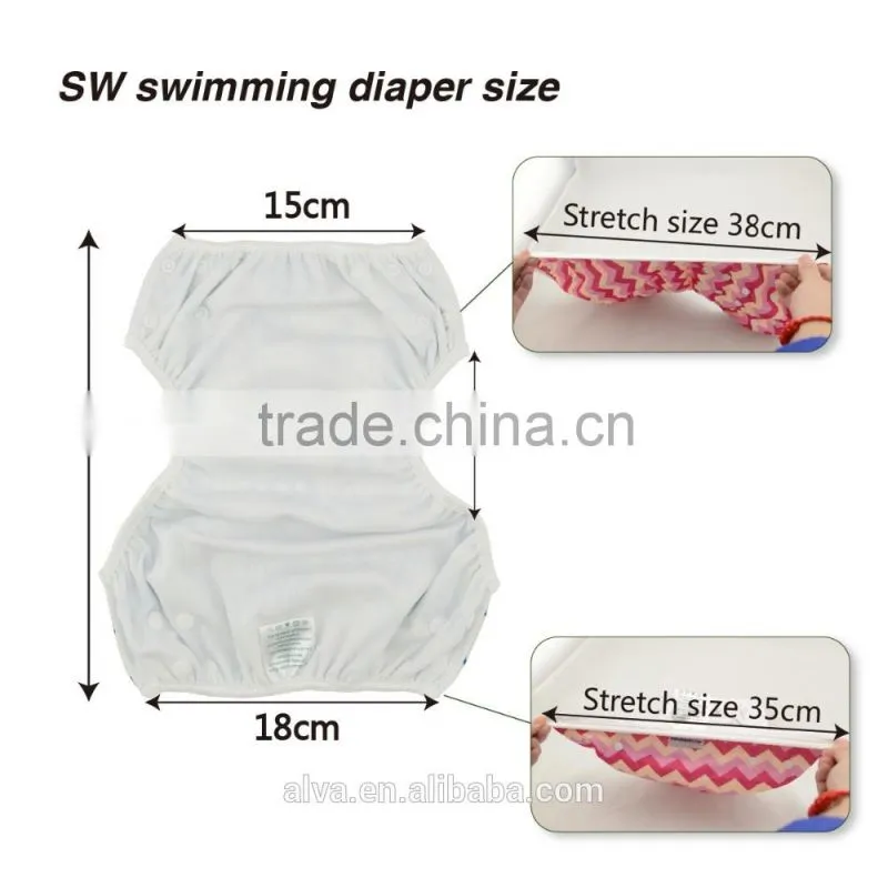 Alva New Pattern Summer Beach Style Swim Diaper Reusable Swimming Diaper