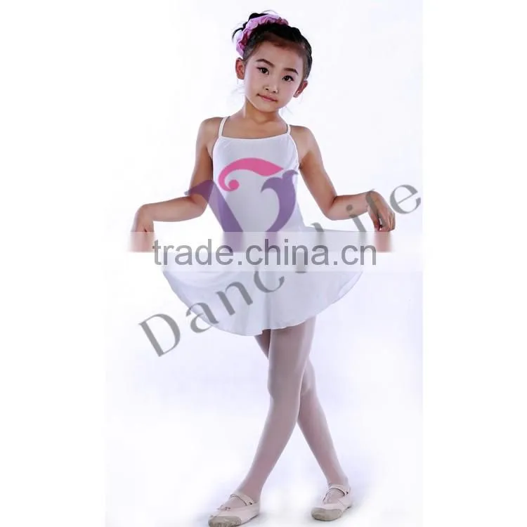 C2123 Ballet Dance Girls Camisole Leotards With Skirt