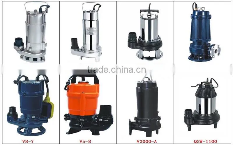 WQ Model best hot-sale submersible sewage water pump,sewage pumps with grinder system