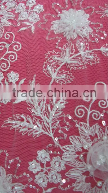 Beautiful design 3d birdal fabric and lace