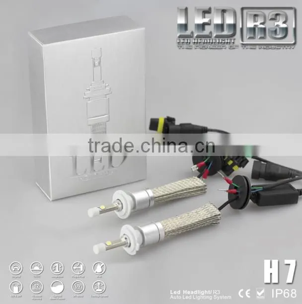 car led headlamp h7 high power led car headlight R3 led car headlight kit 40W 4800LM waterproof led headlamp