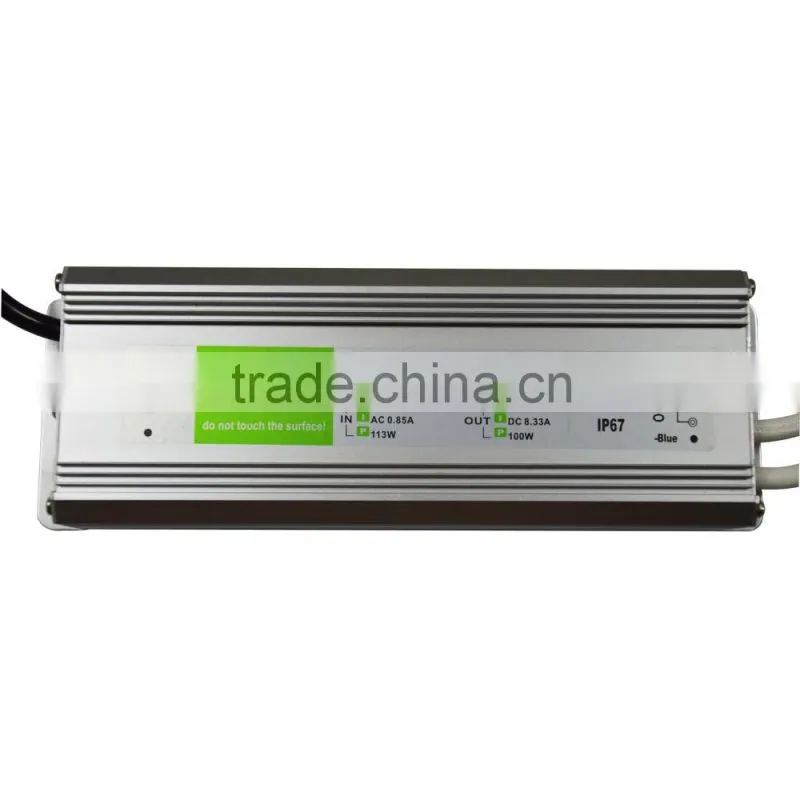 100w 12v ip67 waterproof led strip driver with CE & RoHs certification