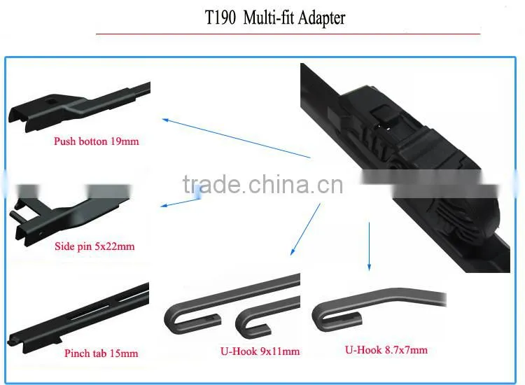 T190 Car Accessories J-HOOK Arm Germany Patent Windshield Wiper Blades