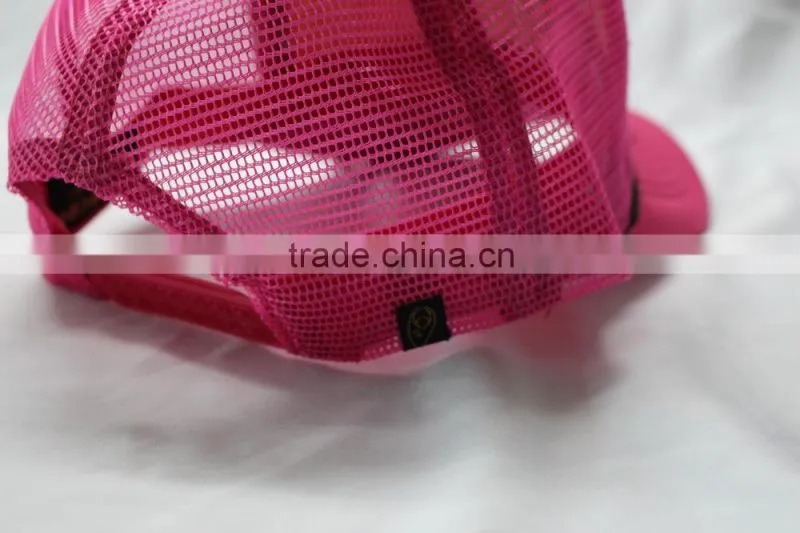 Neon color trucker hats with black strap
