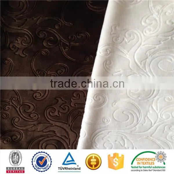 flower design solid 3D embossed velvet fabric