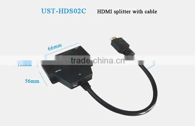 2 input 1 output hdmi switch splitter with cable