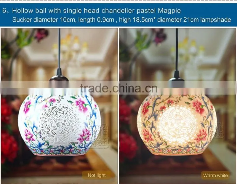 Jingdezhen Hollow Ceramic decorative hanging pendant light