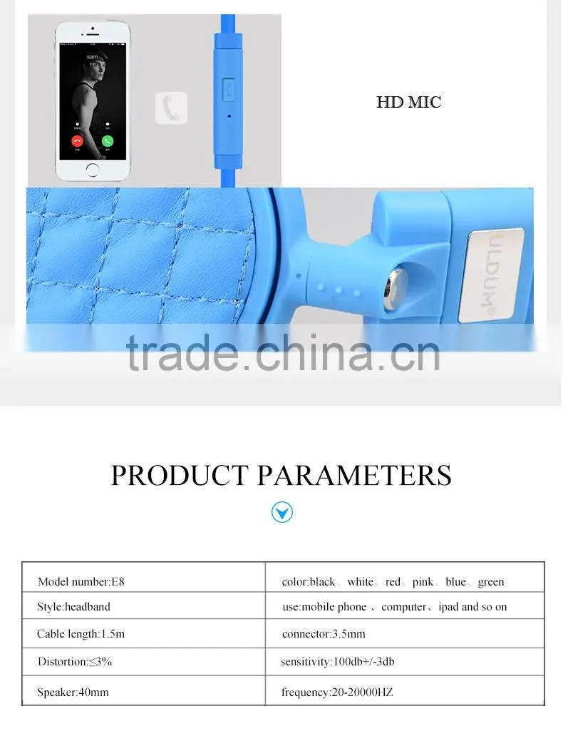 2016 New stereo fashion style headphone with mic