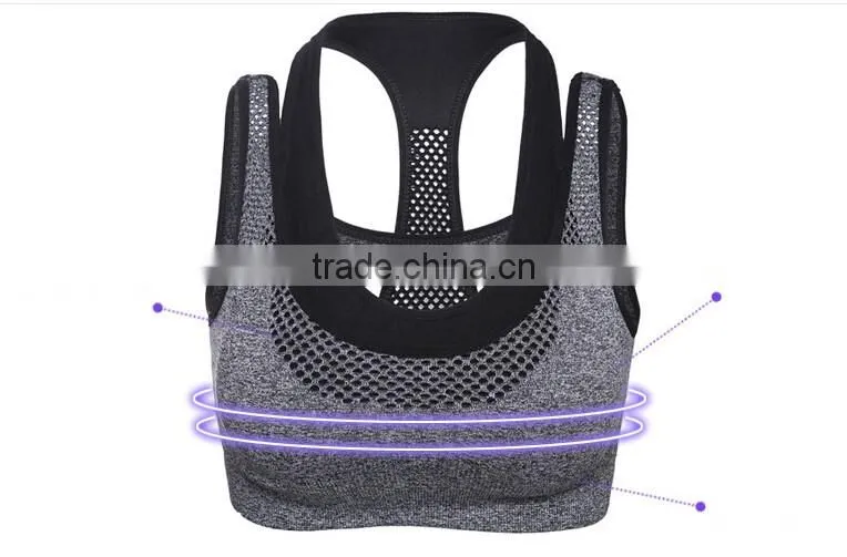 Women Padded Top Athletic Vest Gym Fitness Stretch Cotton Seamless Sports Bra