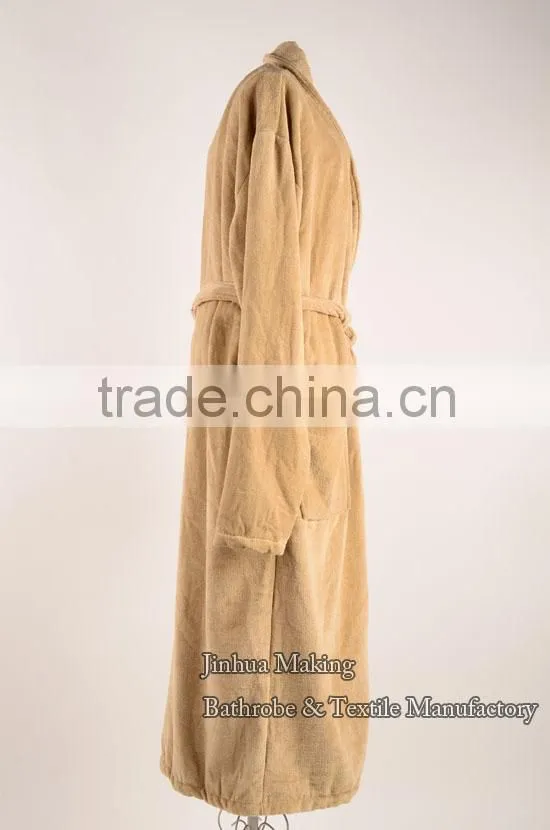 high grade hotel Plain dyed thickening cotton cut velvet unisex bathrobe