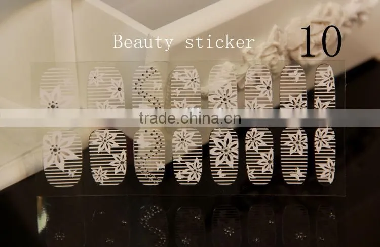Floral flower white lace nail make up nail art nail vinyl stencil direct nail wrap sticker