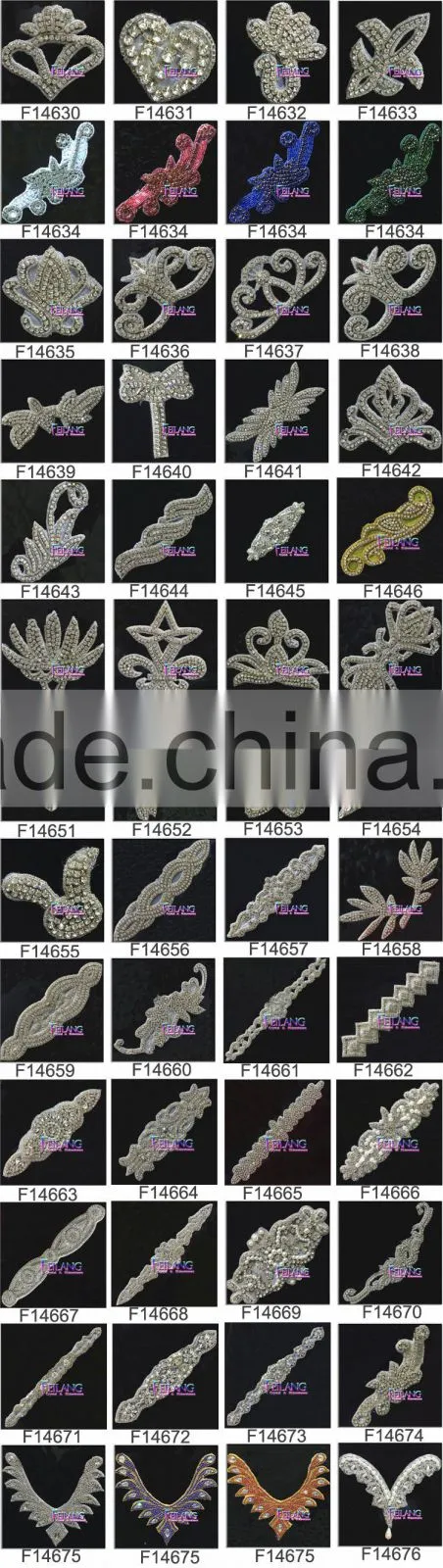 Sewing or Crafts Three ripples Crystal Rhinestone Applique