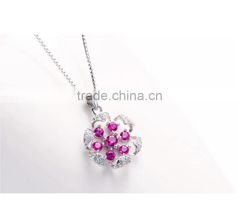 Best selling ruby pendant made with 925 sterling silver necklace