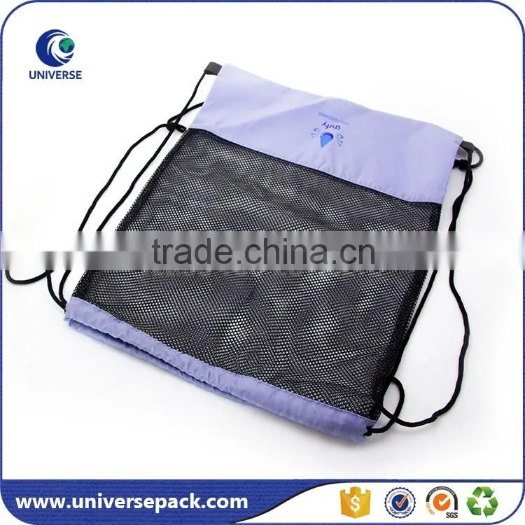 Custom-made drawstring mesh tote bag