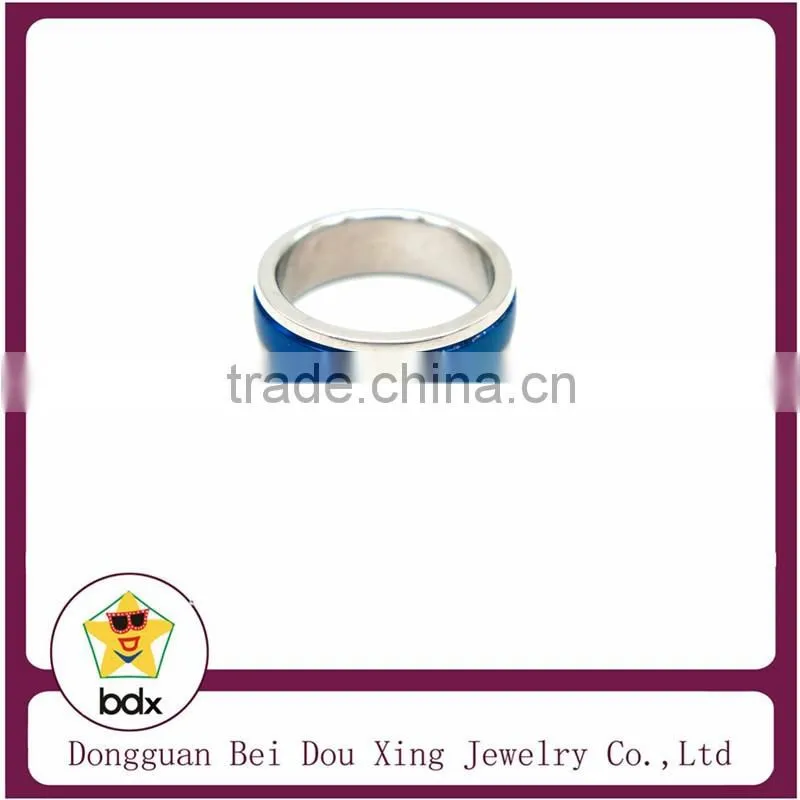 New midnight navy enamel with crystal rhinestone stainless steel 316 fashion women Ring