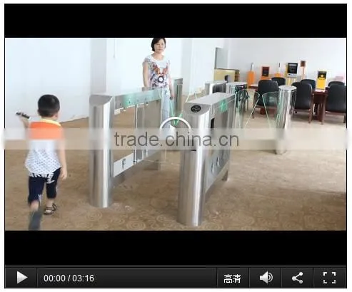 Optical Barrier-type flow control turnstile for Internal Installation with swinging glass doors