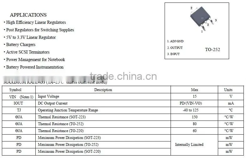 Voltage Regulator 1117 5V TO-220 1A in Stock