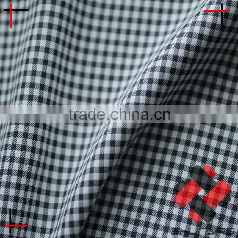cationic polyester plaid pongee imitation yarn dyed fabric for shirt