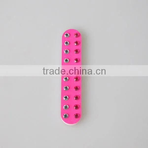 Wholesale custom bling acrylic rhinesone nail file emery board nail care coloful nail file factory