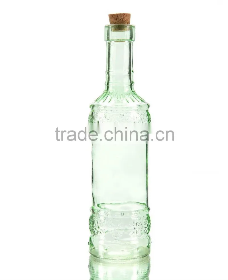 Colored Oil and Vinegar Bottle with Cork