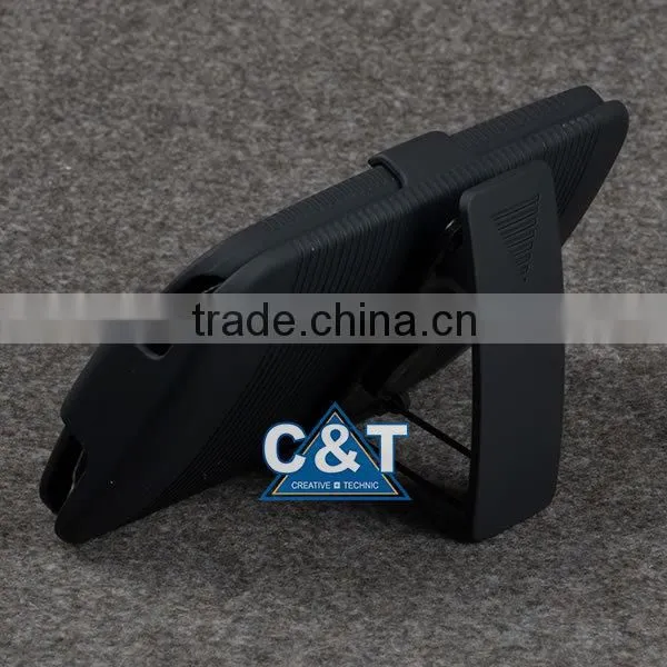 C&T Rubberized Hard Plastic Belt Clip Holster Kickstand for Motorola Moto G Combo Case