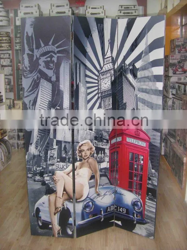 newest wooden canvas screen/canvas room dividers/canvas shoji screen