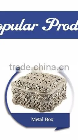 Decorative Jewelry Mirror Wholesale Trinket Box,Antique Metal Trinket Box
