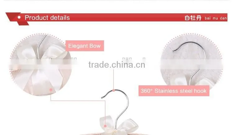 Fabric satin padded clothes hanger wholesale