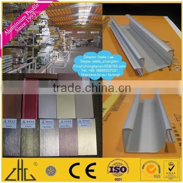 Wow!!custom furniture anodized aluminium extrusions to make wardrobe and kitchen cabinet, G handle aluminium profile for cabinet