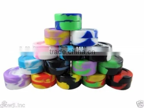 Colorful silicone insert healthy silicone wax jar with lid silicone dab wax container jars small silicone container
