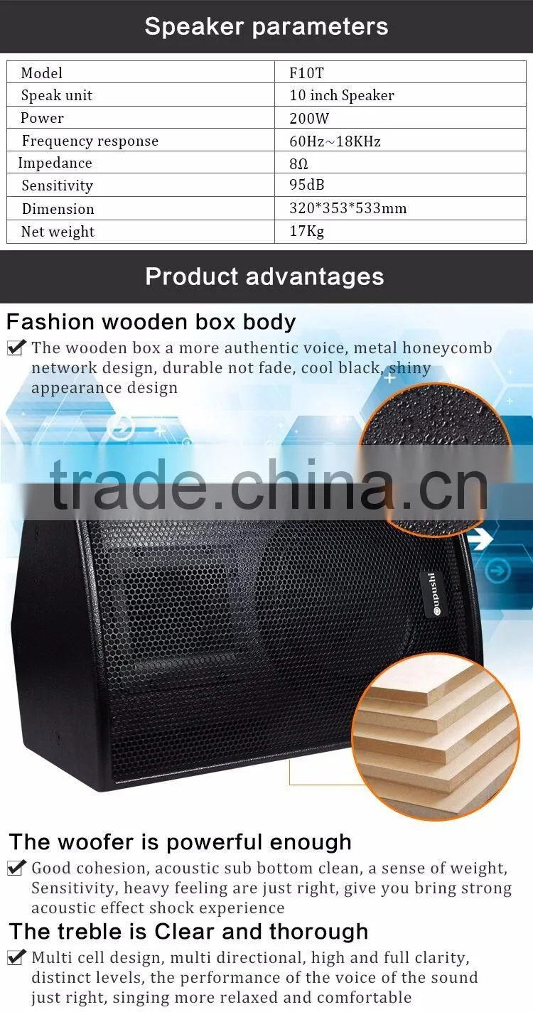 Pro KTV 2-way Good Sound Karaoke Speaker With Full Range Passive Speaker Stand