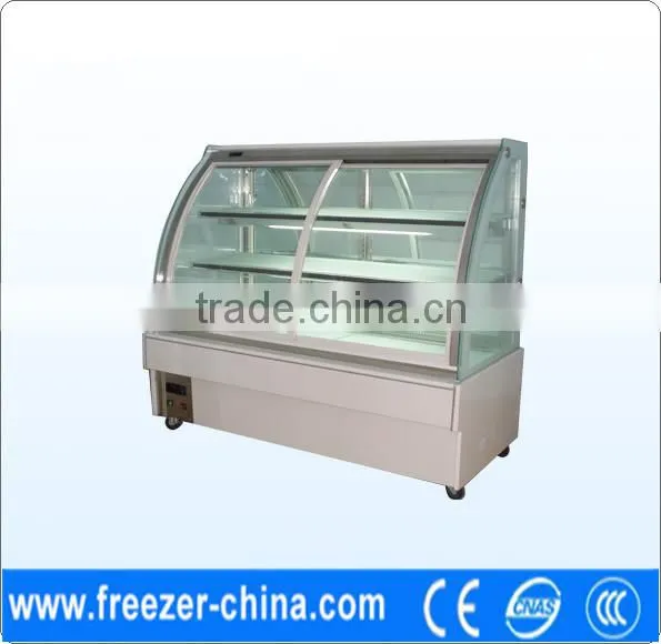 Curved style bakery cake showcase/cake display case