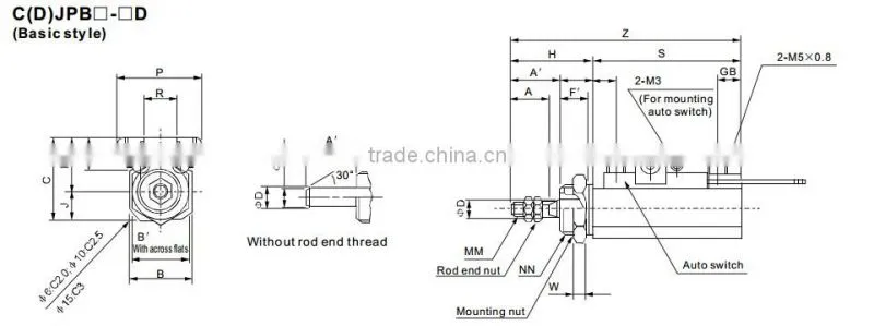 CJP Series Double Acting Pin Cylinder
