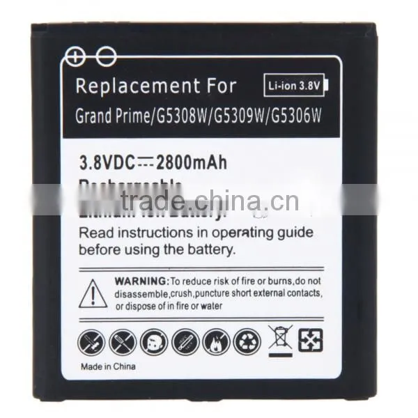 China Mobile Phone Battery 2800mAh Battery for Samsung Grand Prime G5308 G5308W G5306W G5309W