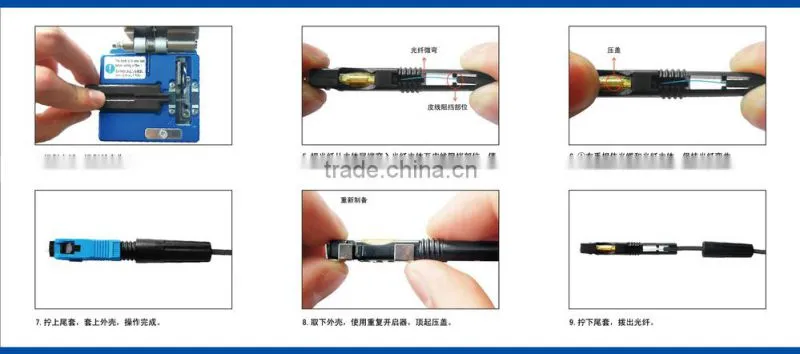 sc/apc fast connector field assem/fastbly optical conector for ftth drop cable